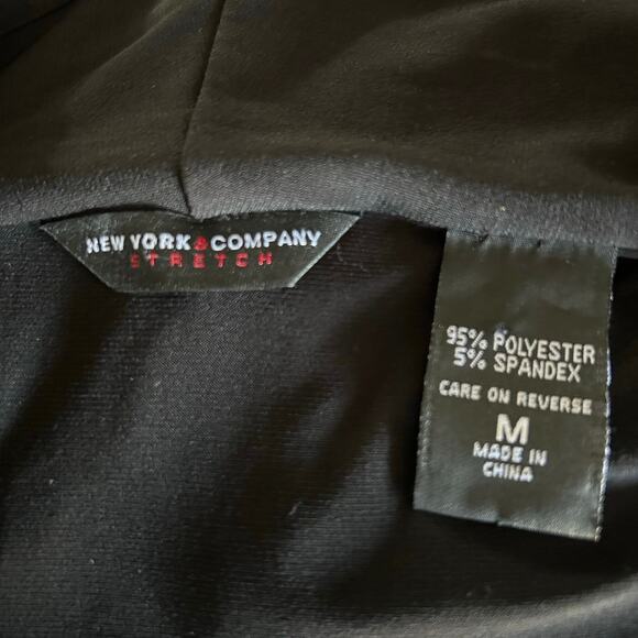 Whimsigoth New York & Company Stretch Black Long Sleeve Tie-Front Dress (M) - Picture 3 of 3